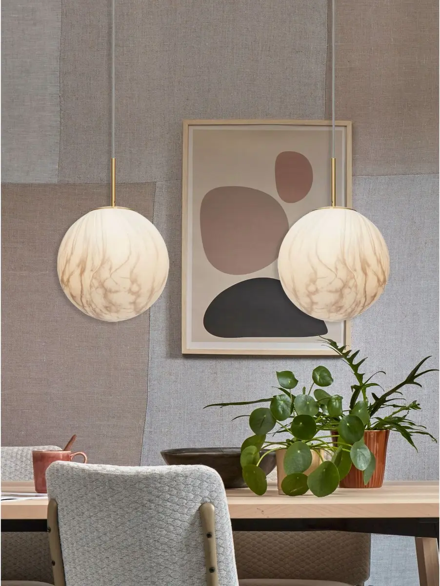 it's about RoMi Carrara Hanglamp - Ø28cm - Goud/Wit