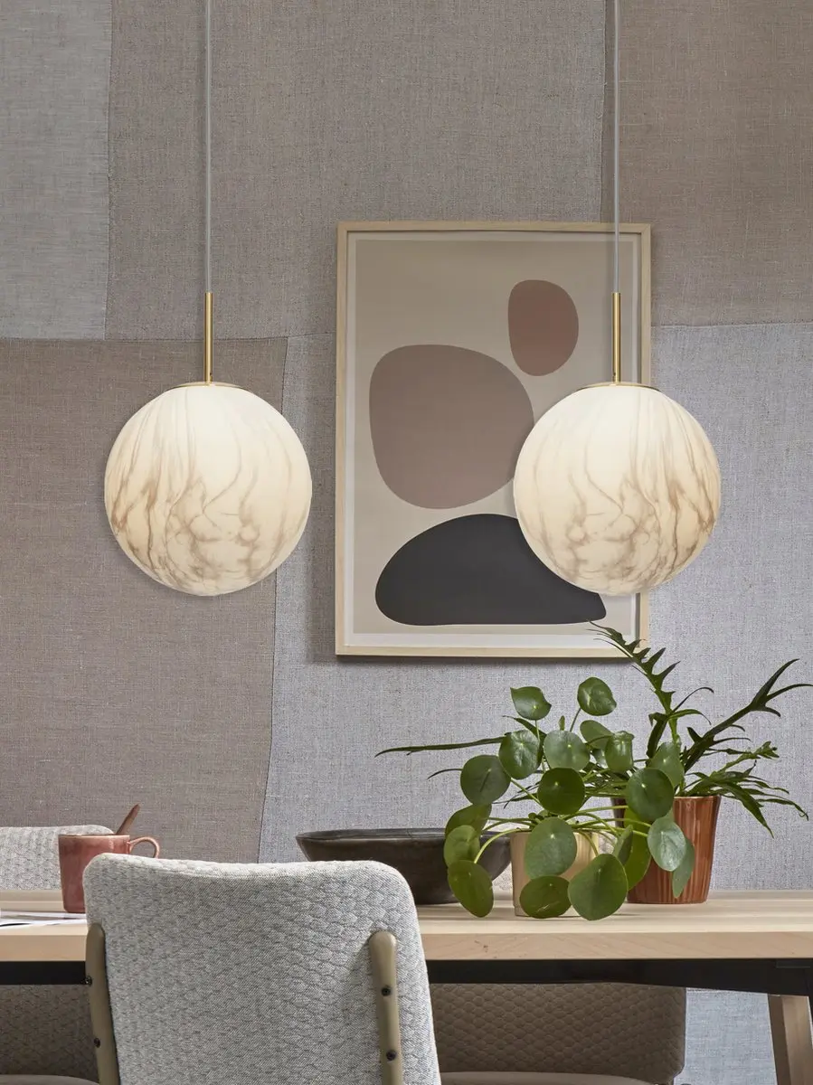 it's about RoMi Carrara Hanglamp - Ø28cm - Goud/Wit