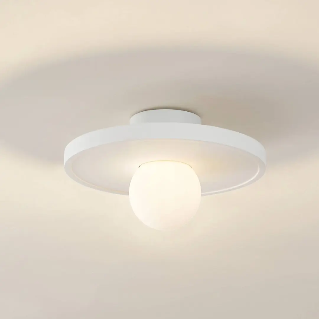 Lindby Wandlamp 1 Licht Gips Glas E27 Wit