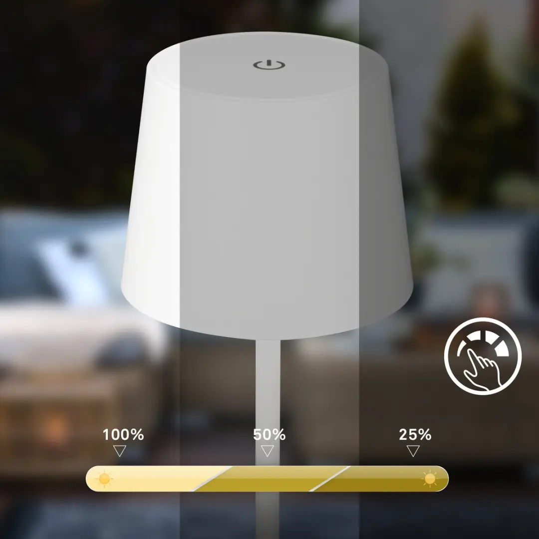 Briloner Piha Oplaadbare Tafellamp - USB-C - 150 Lm - 3.000K - Wit
