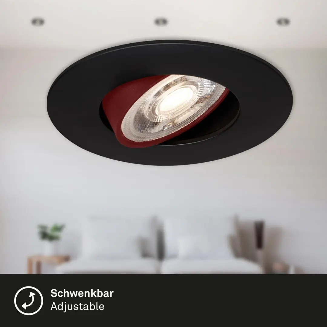 Briloner KULANA Inbouwspots 3x5W LED - 460lm Warm Wit - Ø90mm - Zwart