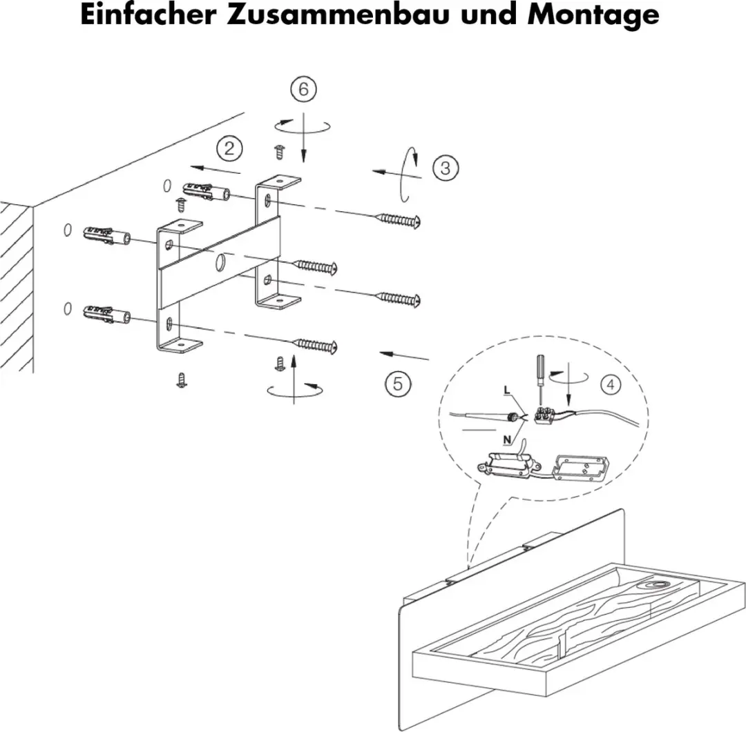 Brilliant LED Wandlamp Hout 35cm - 9,5W Wit