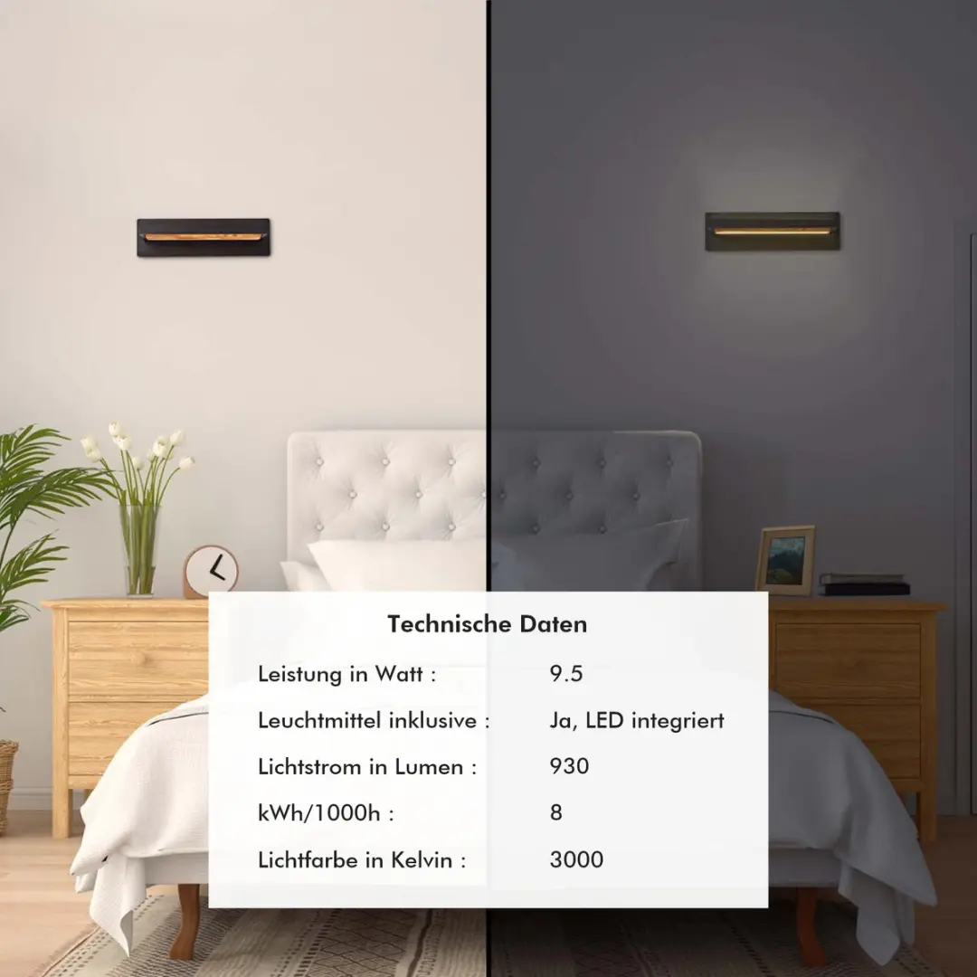 Brilliant LED Wandlamp Hout 35cm - 9,5W Wit