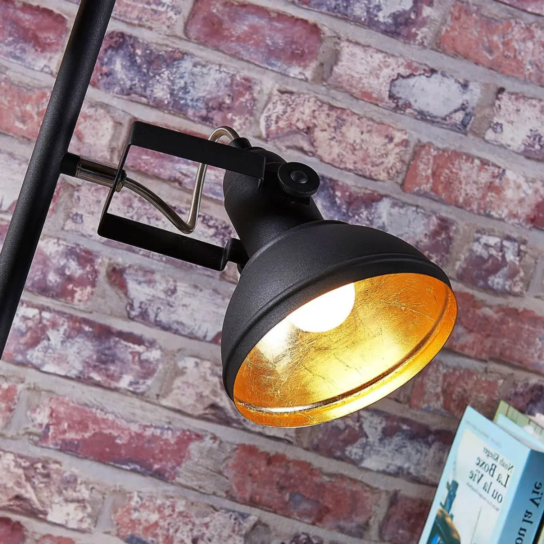 Lindby Vloerlamp 3-licht Metaal - 170cm - Zwart/Goud