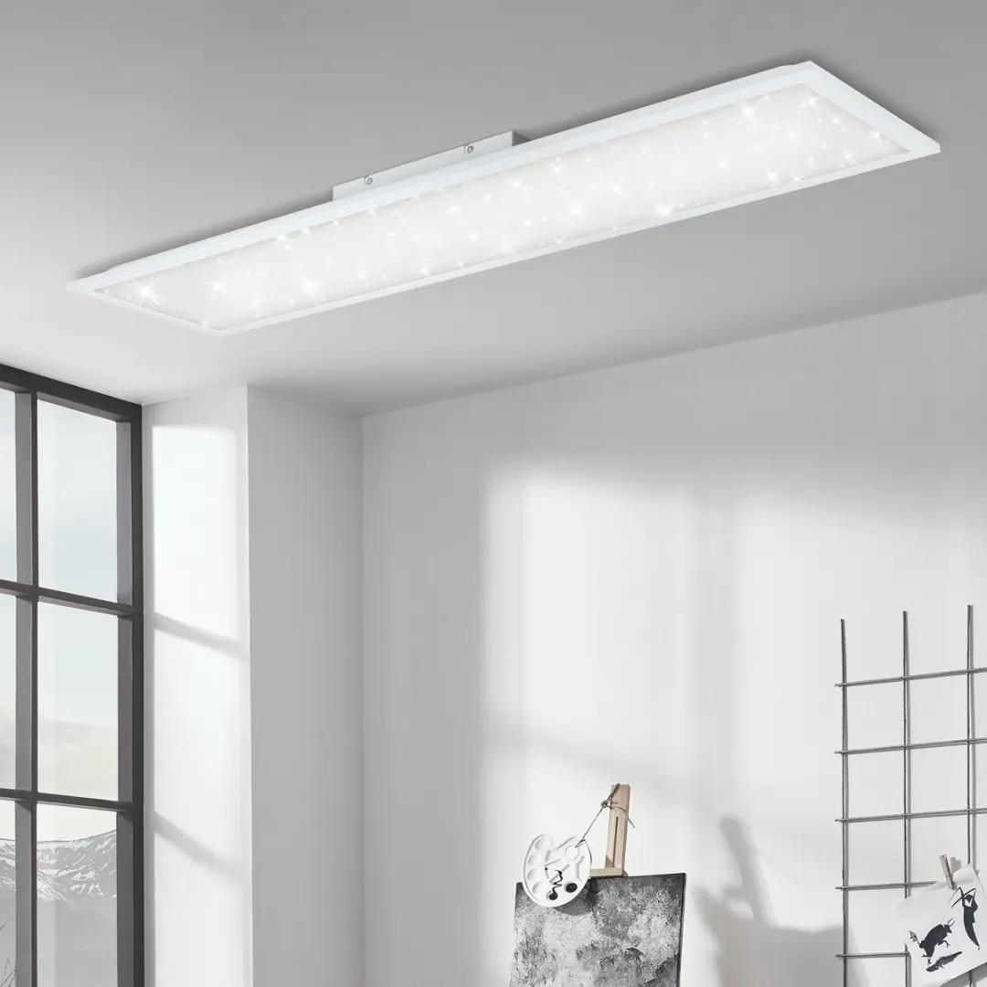 Briloner LED Plafondlamp 36W 3800lm 120x30cm - Wit - Met afstandsbediening