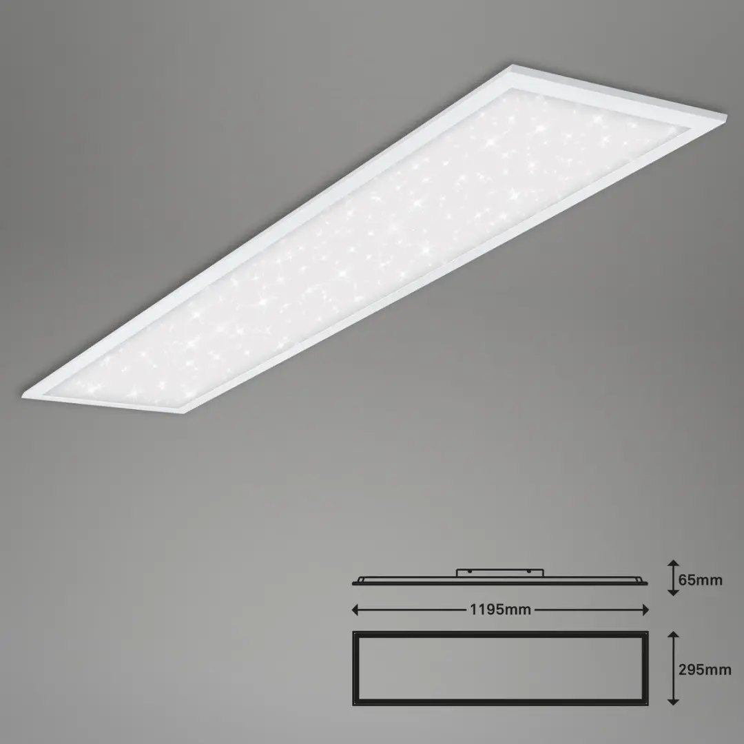 Briloner LED Plafondlamp 36W 3800lm 120x30cm - Wit - Met afstandsbediening