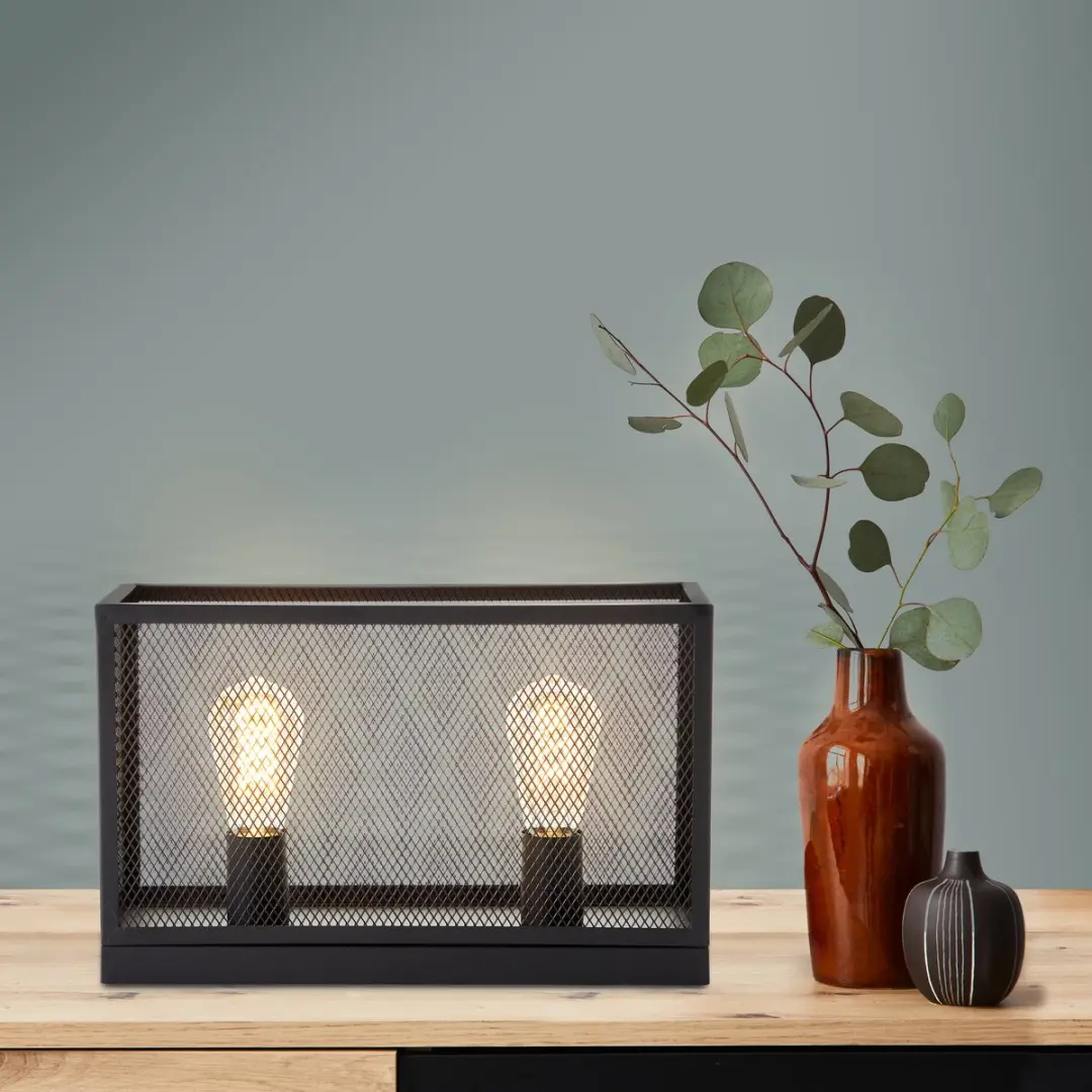 Brilliant Maze Tafellamp E27 - 2x60W - Zwart
