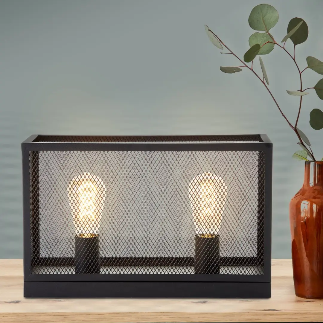 Brilliant Maze Tafellamp E27 - 2x60W - Zwart