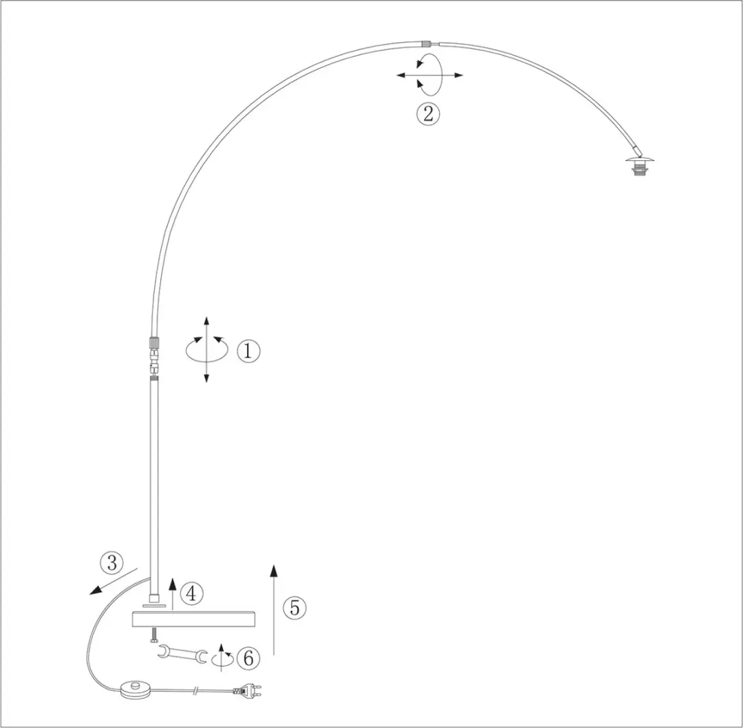 Steinhauer Sparkled Light 7268W Witte Vloerlamp - 210cm - Warm Wit Licht - afbeelding 6 van 6