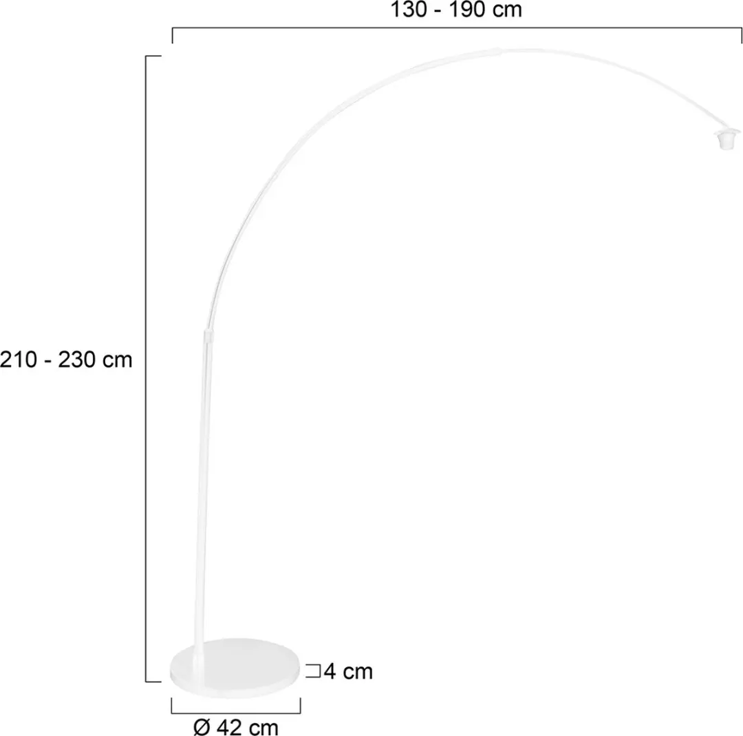 Steinhauer Sparkled Light 7268W Witte Vloerlamp - 210cm - Warm Wit Licht