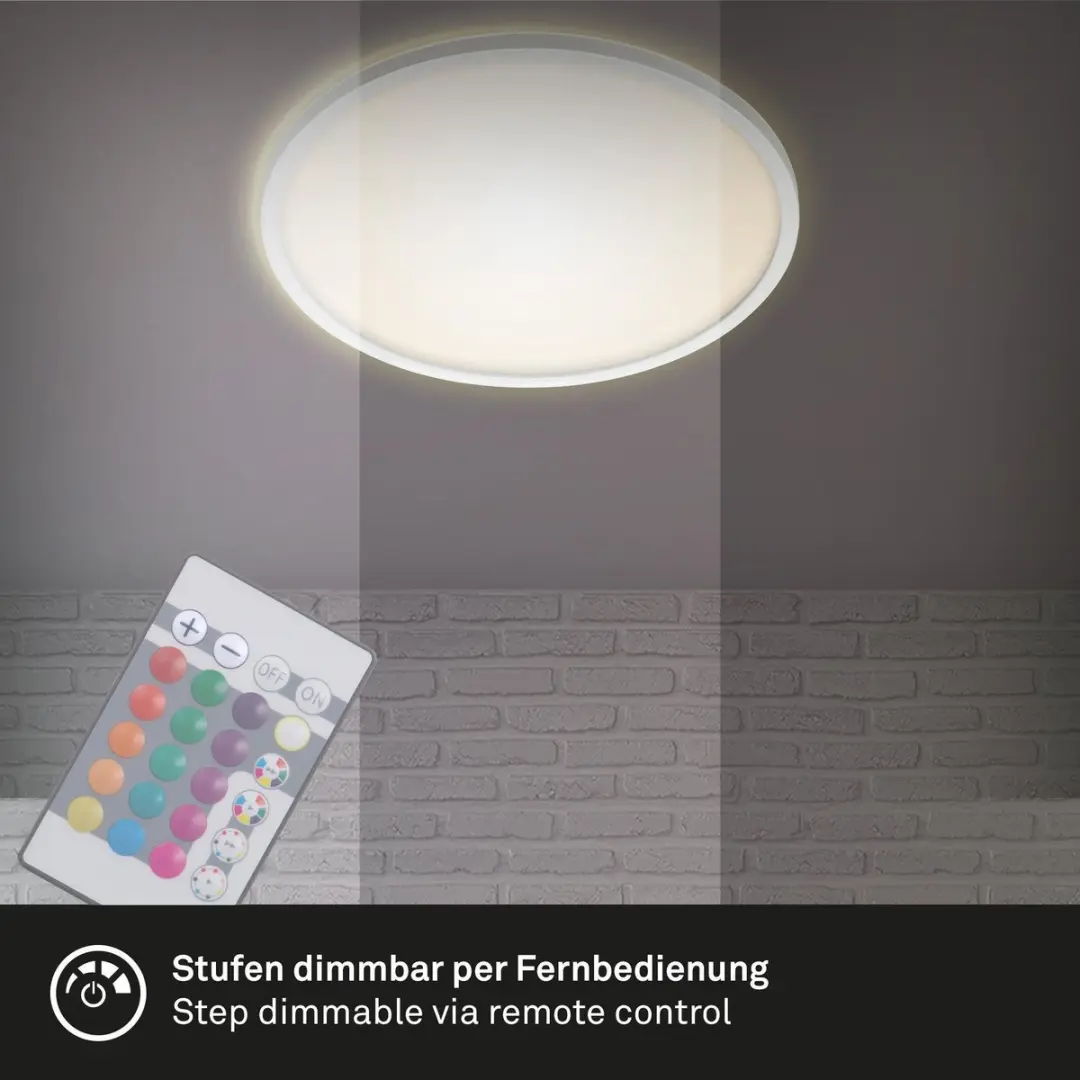 Briloner Slim LED Plafondlamp 22W RGB - 2.700 Lumen - Ø42cm Wit