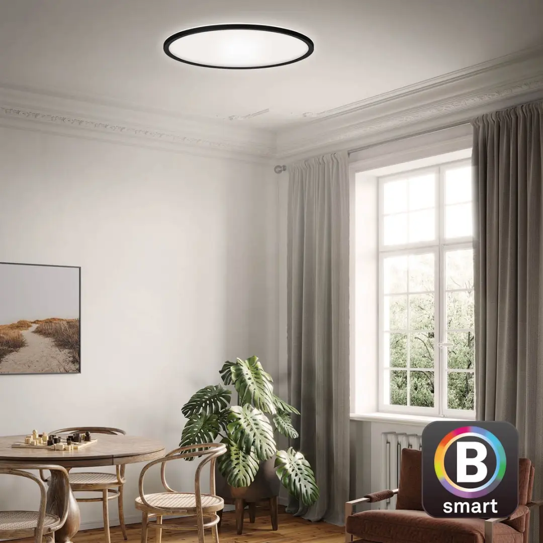 Briloner Slim LED Plafonnière 22W - Ø42cm - Zwart