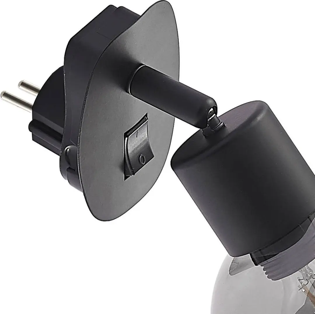 Lindby Wandlamp 1 Licht E14 - Zwart/Smoke Glas