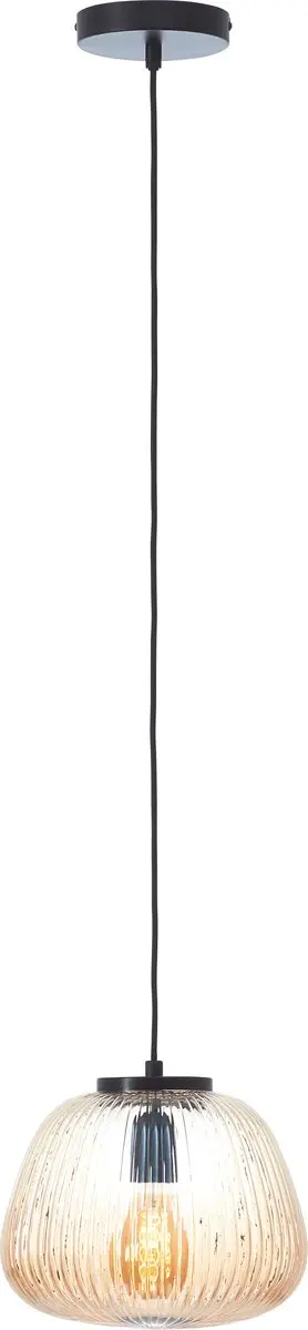 Brilliant Kaizen Hanglamp Glas - 1xE27 40W - Amber/Zwart