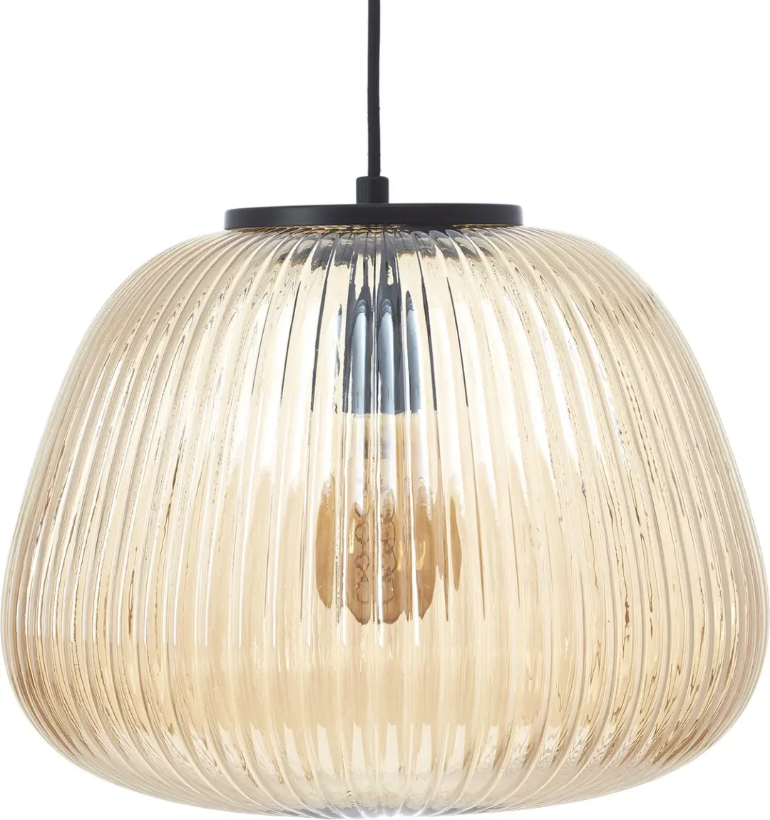 Brilliant Kaizen Hanglamp Glas - 1xE27 40W - Amber/Zwart