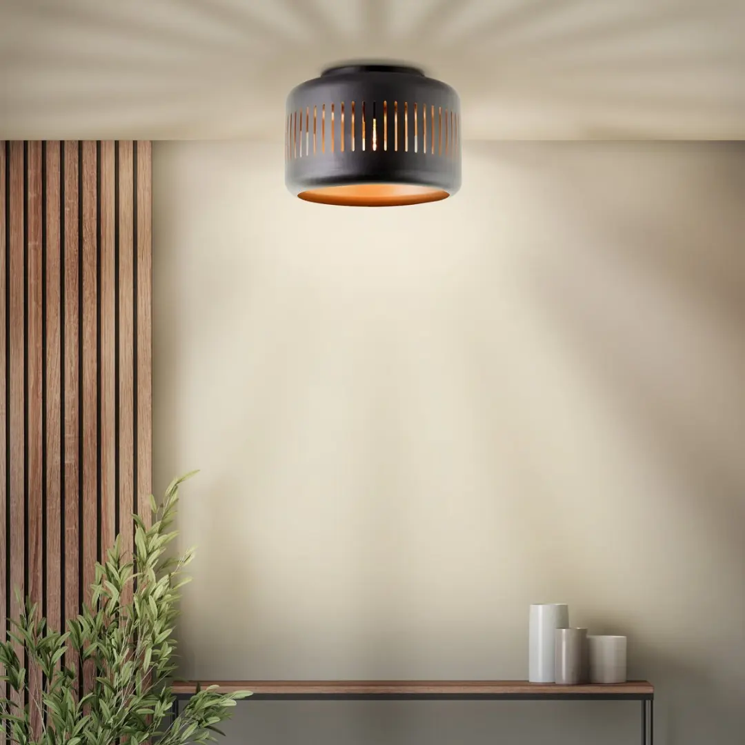 Brilliant Tyas Plafondlamp E27 - 38cm - Zwart/Goud