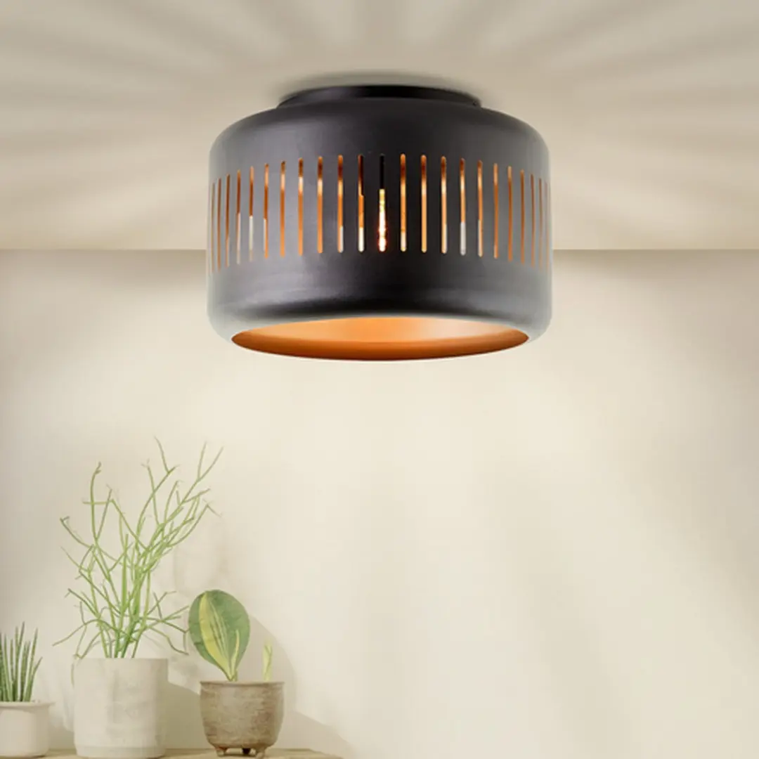 Brilliant Tyas Plafondlamp E27 - 38cm - Zwart/Goud