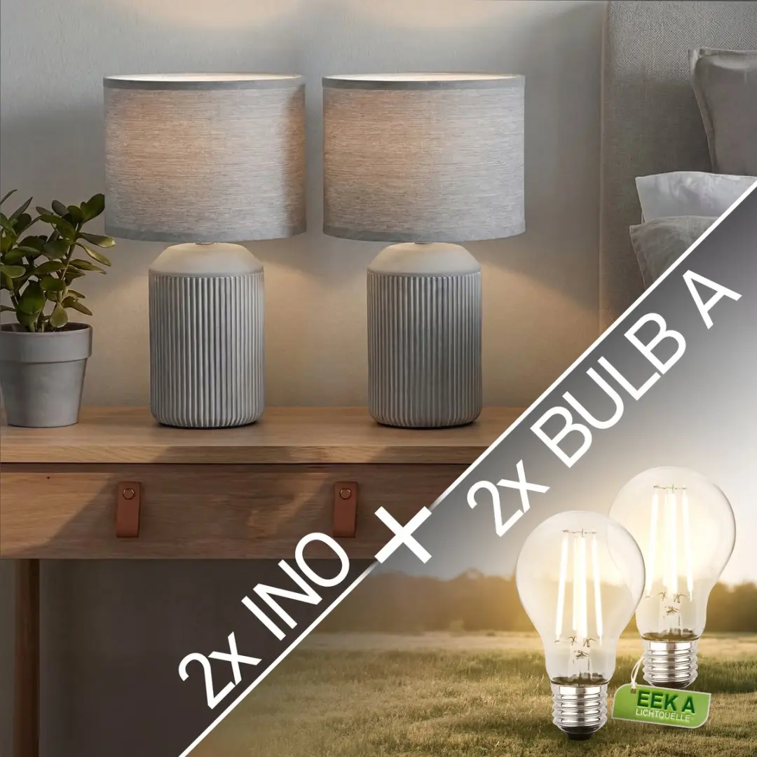 Briloner Ino Set Tafellampen - 2x Grijs - 3000K