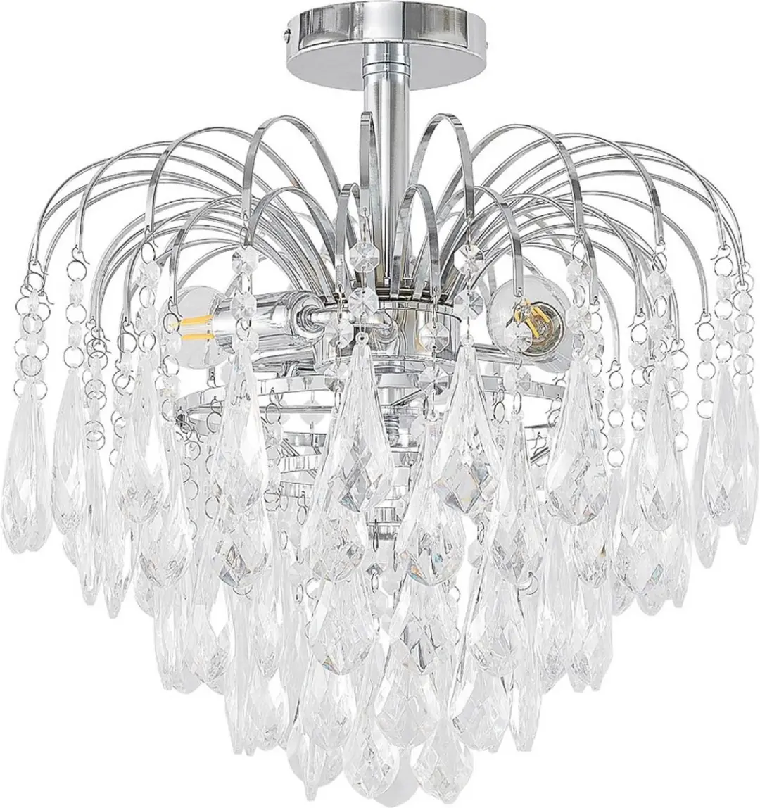 Lindby Plafondlamp 3-Lichts - Ø40cm - Chroom