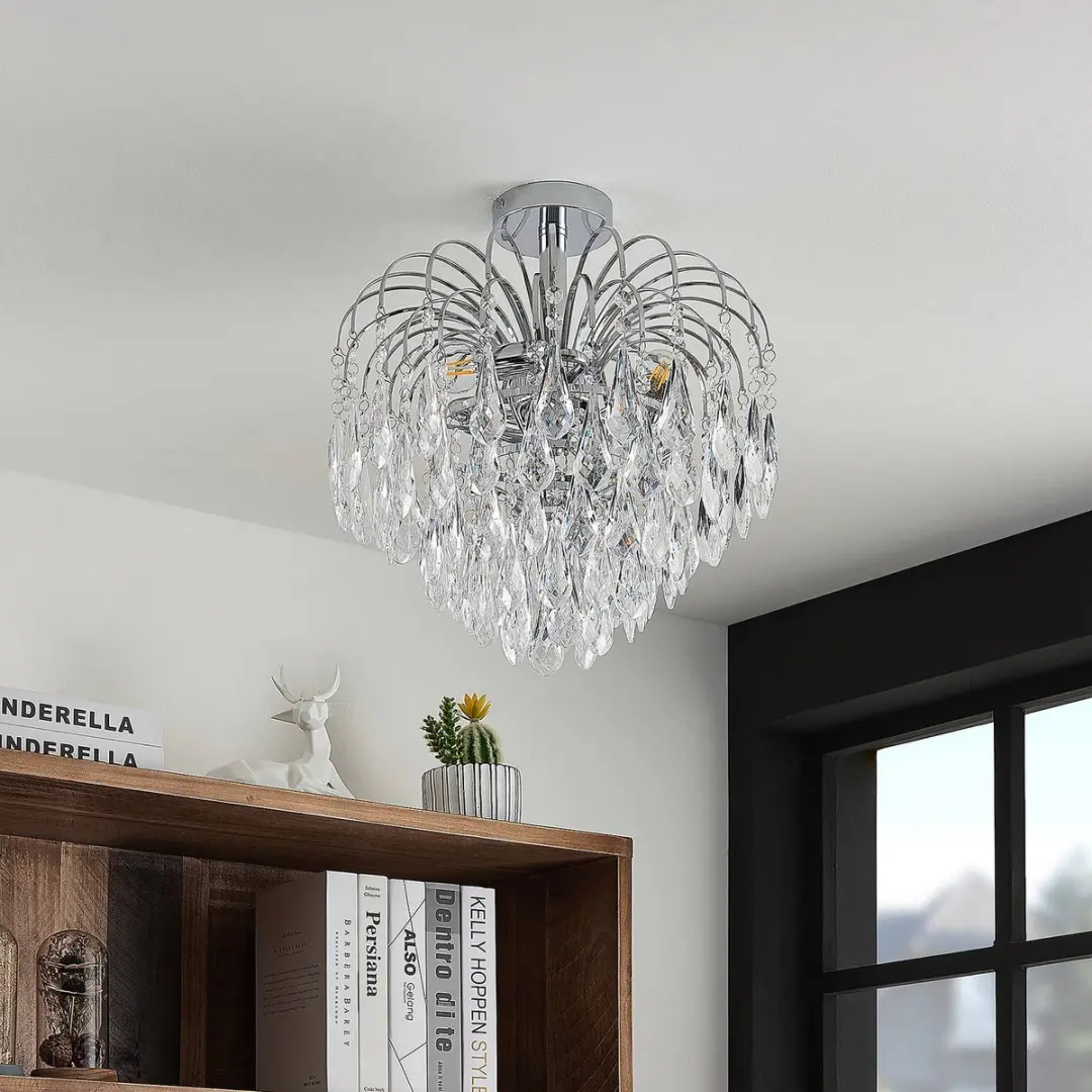 Lindby Plafondlamp 3-Lichts - Ø40cm - Chroom