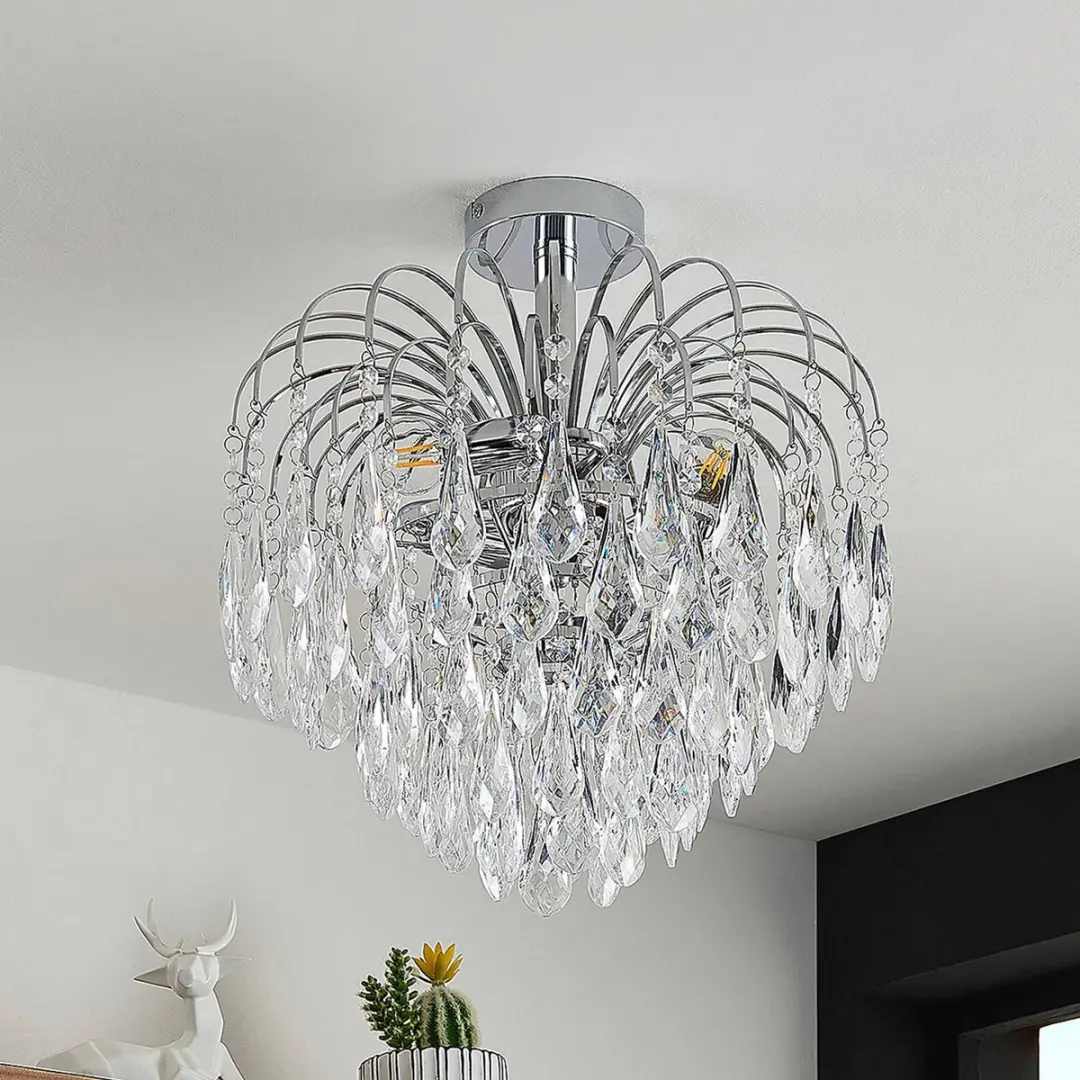 Lindby Plafondlamp 3-Lichts - Ø40cm - Chroom