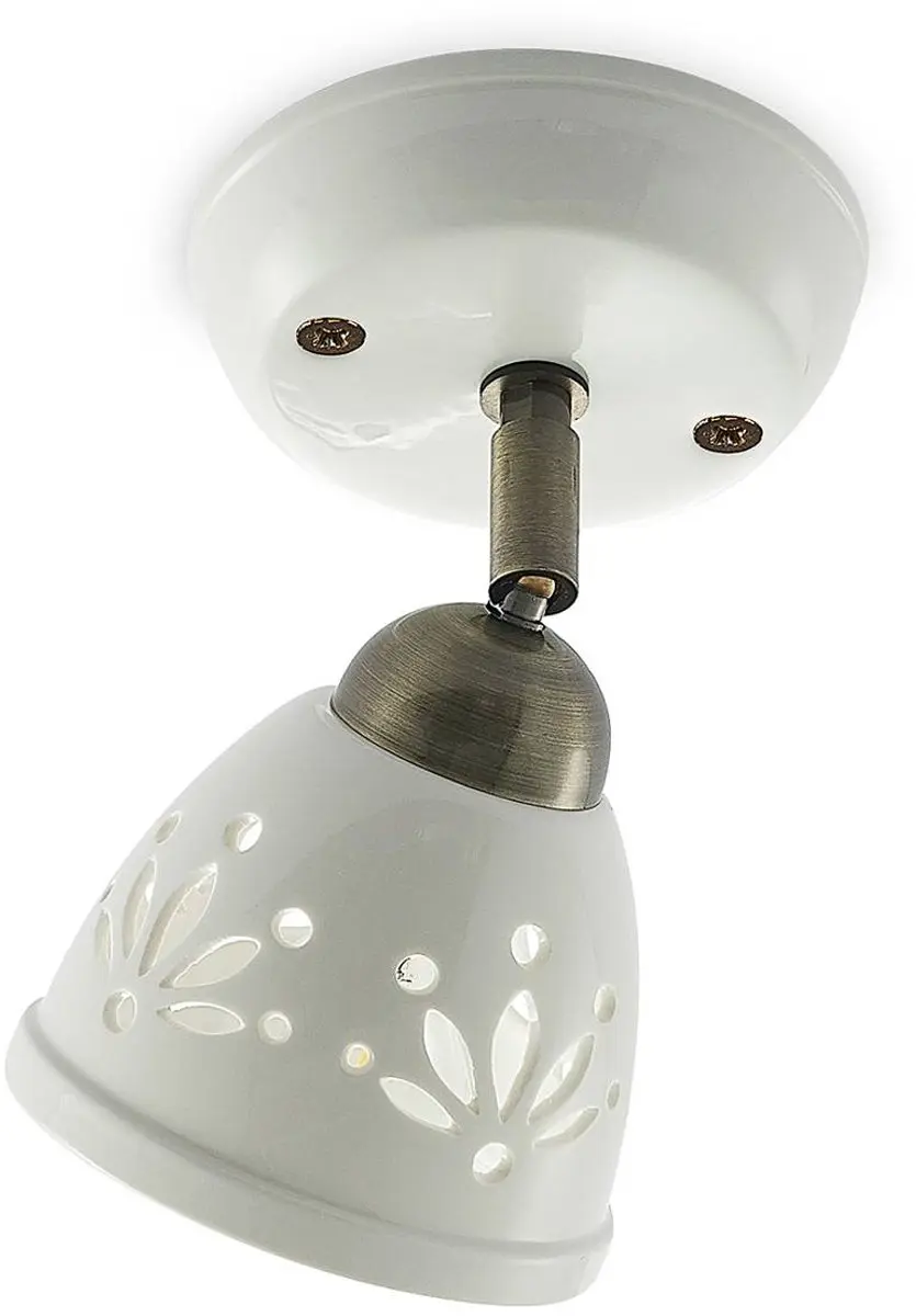 Lindby Buitenspot Keramiek E14 1 Licht - Wit/Brons