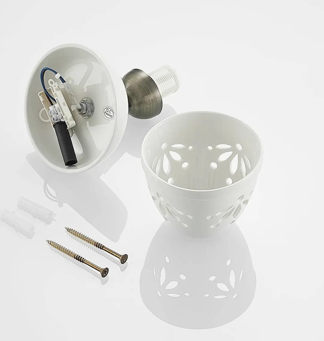 Lindby Buitenspot Keramiek E14 1 Licht - Wit/Brons