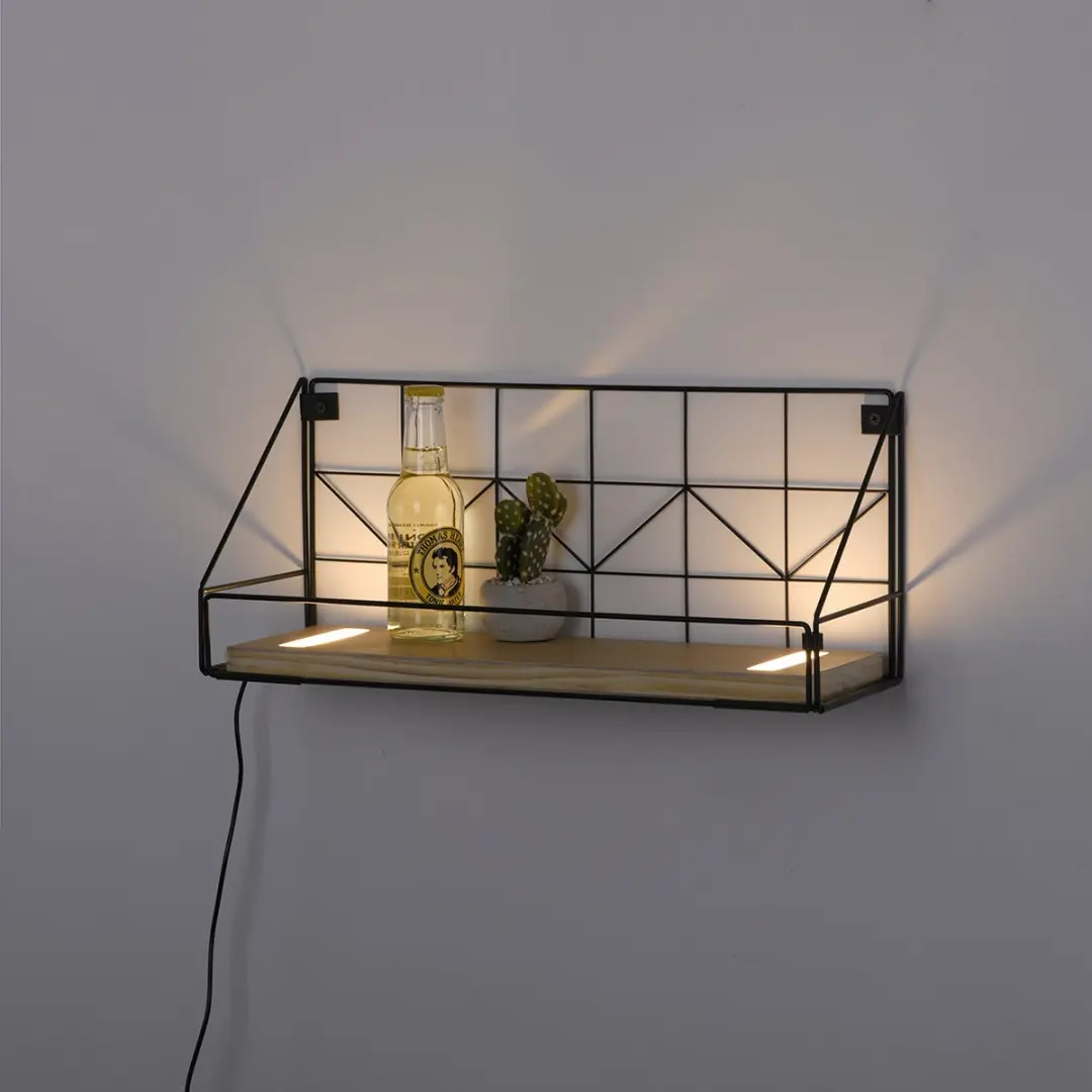 Paul Neuhaus Wandlamp LED Plank 45cm - 2 Lichtpunten - Bruin/Zwart - afbeelding 6 van 6
