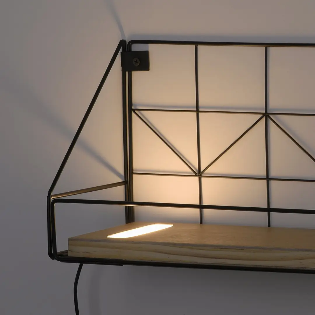 Paul Neuhaus Wandlamp LED Plank 45cm - 2 Lichtpunten - Bruin/Zwart