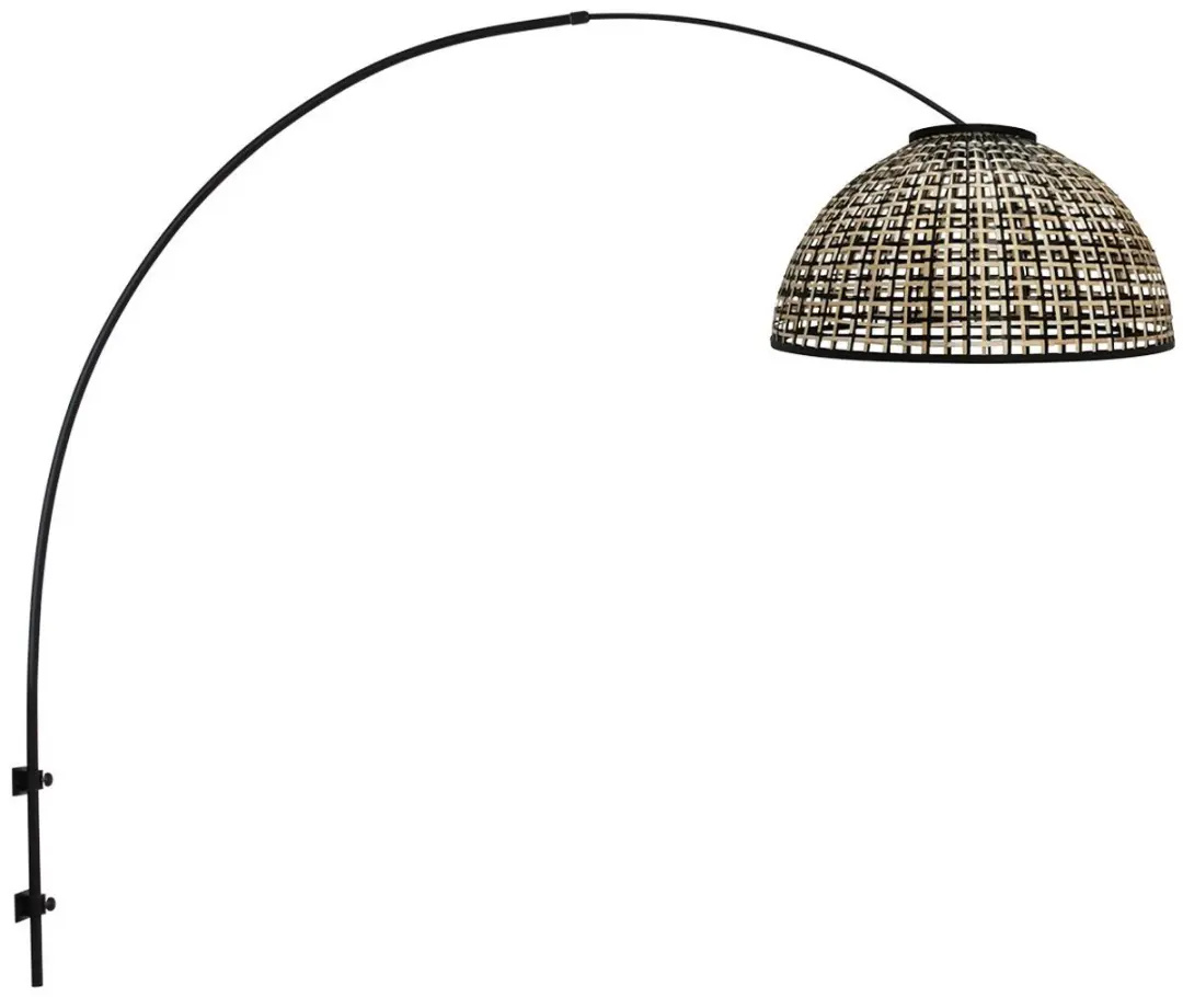 Steinhauer Nox Light 4407ZW Wandlamp Bamboe/Metalen - 40W - Beige/Zwart
