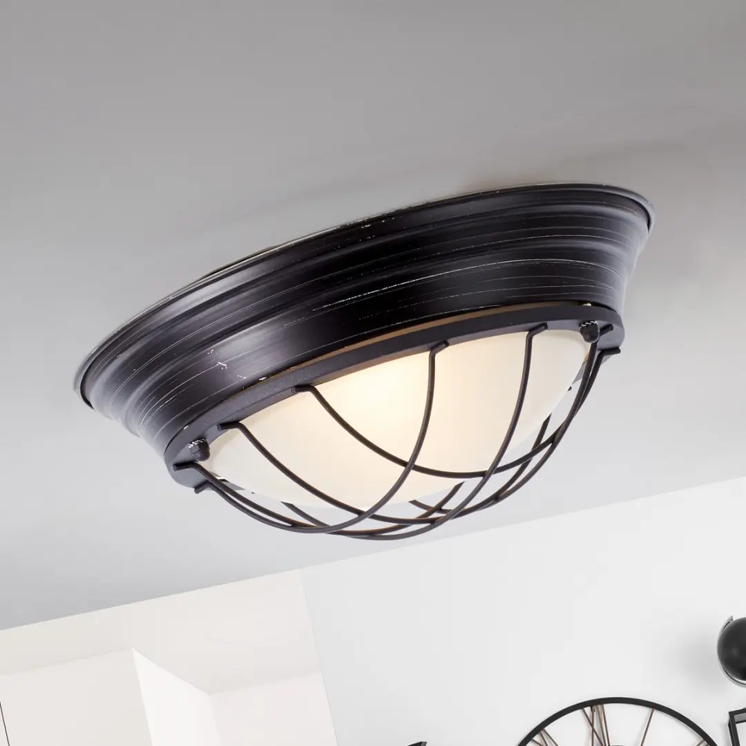 Brilliant Typhoon Plafondlamp E27 - 2x25W - Antiek Zwart