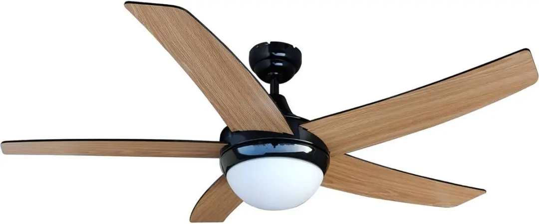 Lindby Plafondventilator 130cm - 5 Bladen - Zwart/Eik