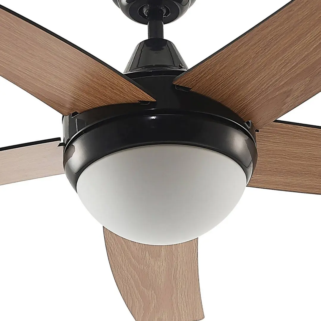 Lindby Plafondventilator 130cm - 5 Bladen - Zwart/Eik