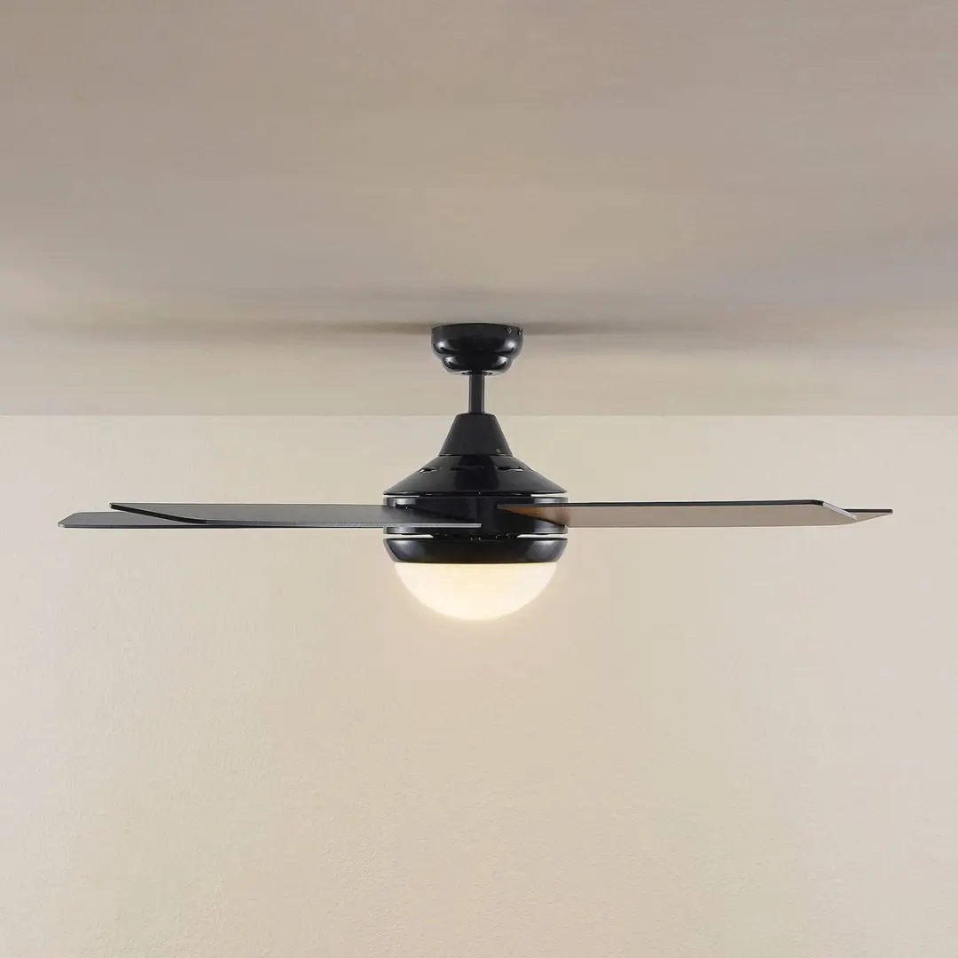 Lindby Plafondventilator 130cm - 5 Bladen - Zwart/Eik