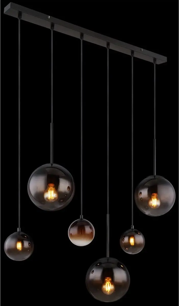 Globo Hallie Hanglamp 6xE27 - Zwart