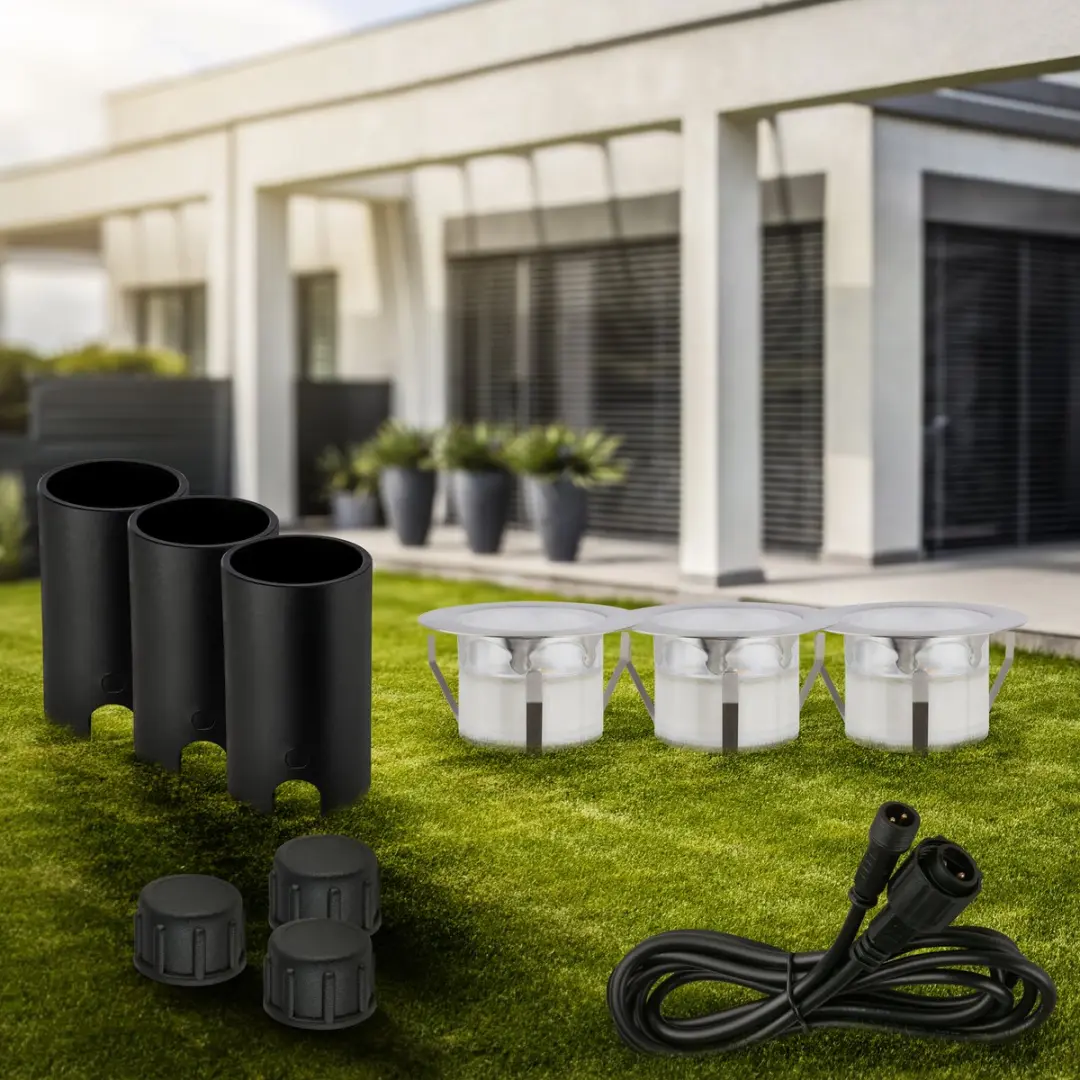 Briloner LED Grondspotset 3 Stuks - Warm Wit 3.000K - Ø4.5x6.6cm