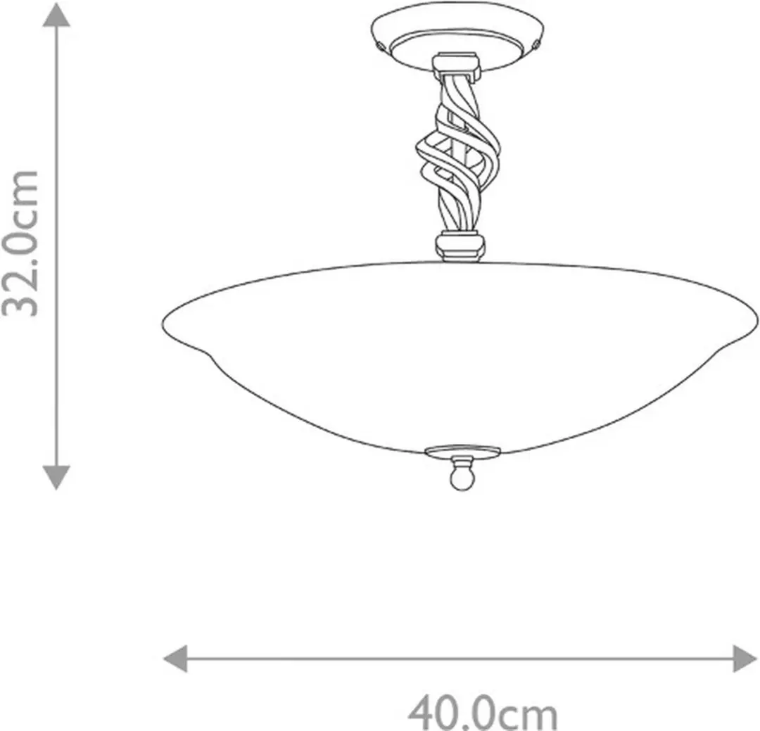 Elstead LED Plafondlamp Pembroke 3xE14 60W - 40cm