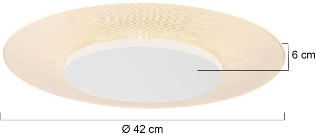 Steinhauer Lido 7799W Plafonnière - 2200 Lumen - Ø42cm - Wit - afbeelding 6 van 6