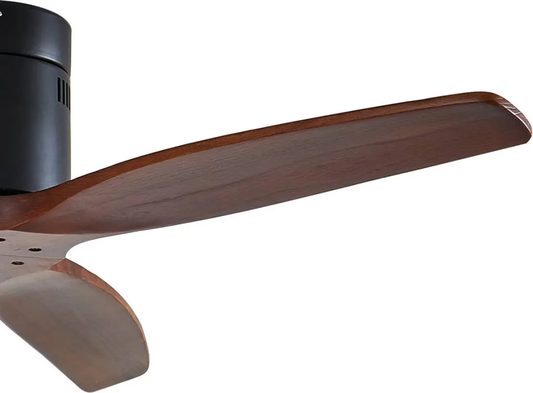 Lucande Plafondventilator 132cm - 3 standen - Zwart/Walnoot