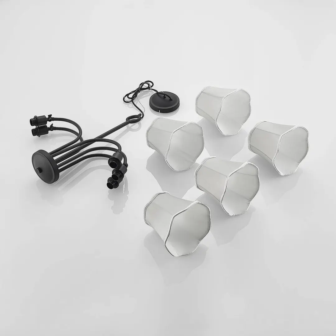 Lucande Hanglamp 5-Lichts - 40W - Zilvergrijs/Zwart