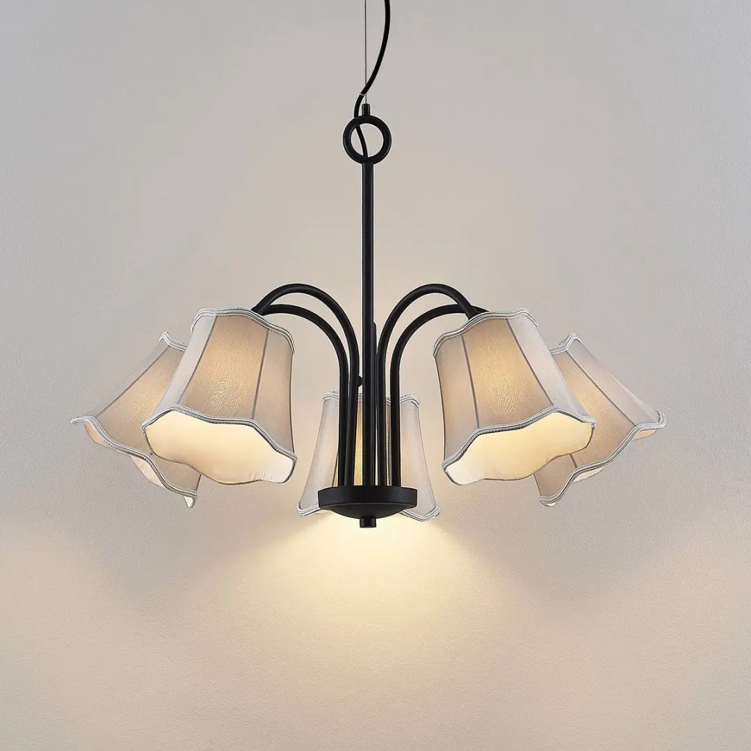 Lucande Hanglamp 5-Lichts - 40W - Zilvergrijs/Zwart