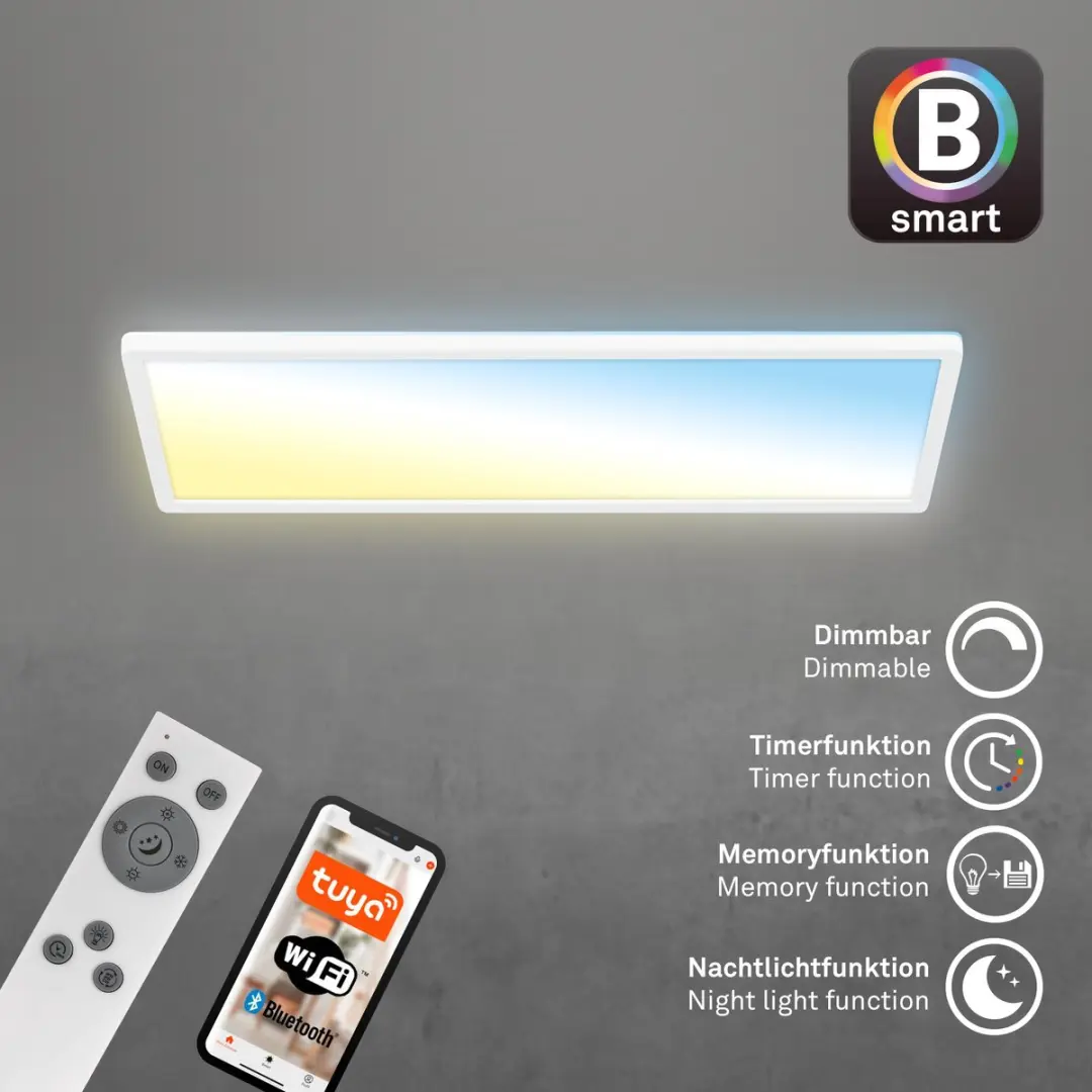 Briloner Slimme LED Plafondlamp 22W - 58cm - RGB - Wit