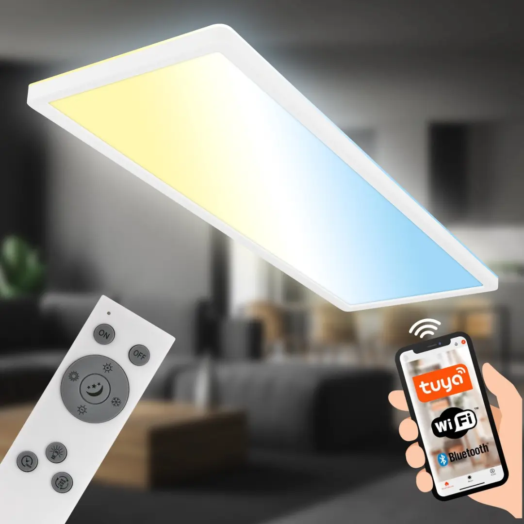 Briloner Slimme LED Plafondlamp 22W - 58cm - RGB - Wit