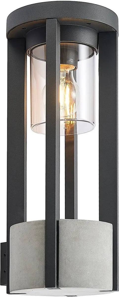 Lucande Wandlamp Buiten 1 Licht E27 - 42cm - Donkergrijs