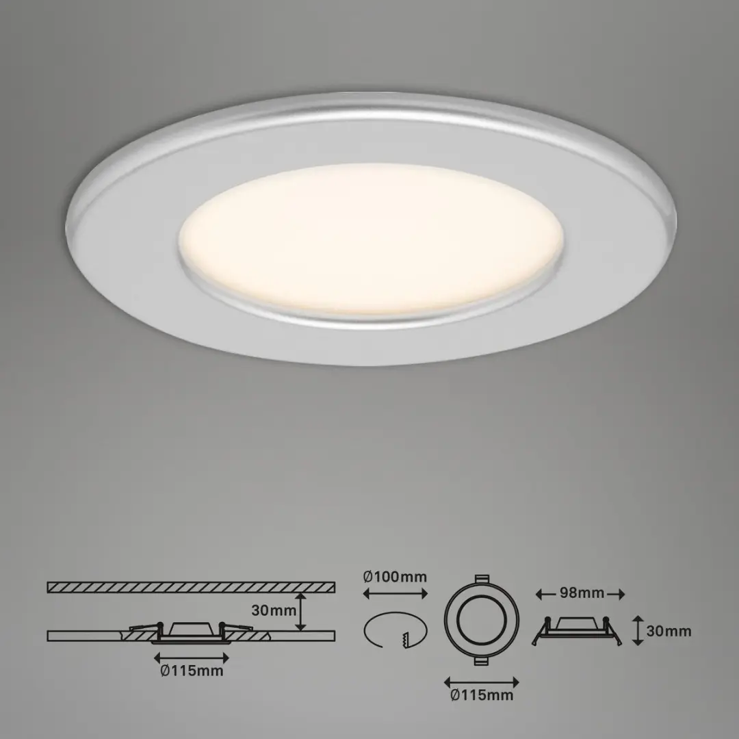 Briloner Thin LED Inbouwspots 3x6W 450lm - Mat Nikkel - 3000K