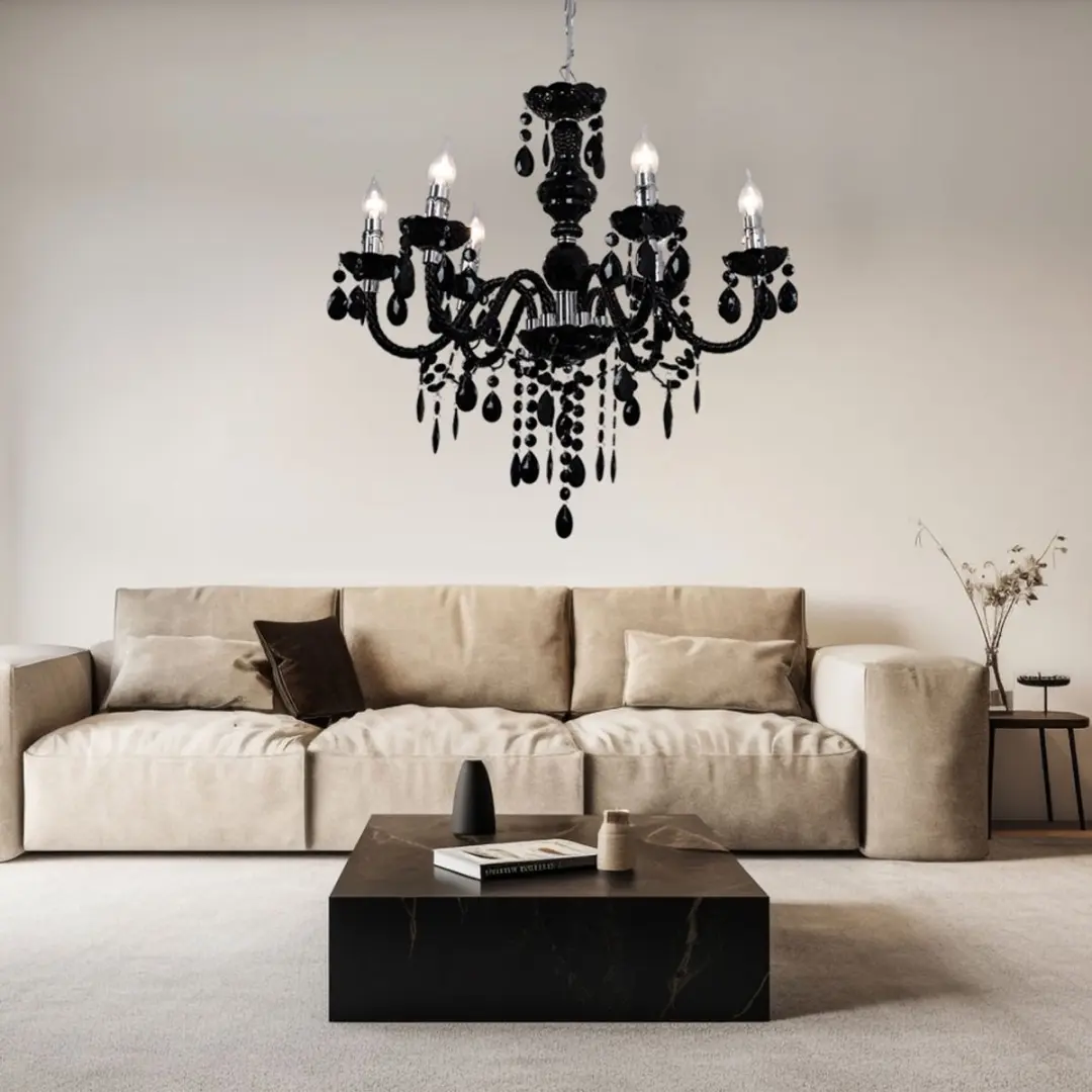 Globo Kroonluchter 6x E14 67x166cm - Zwart