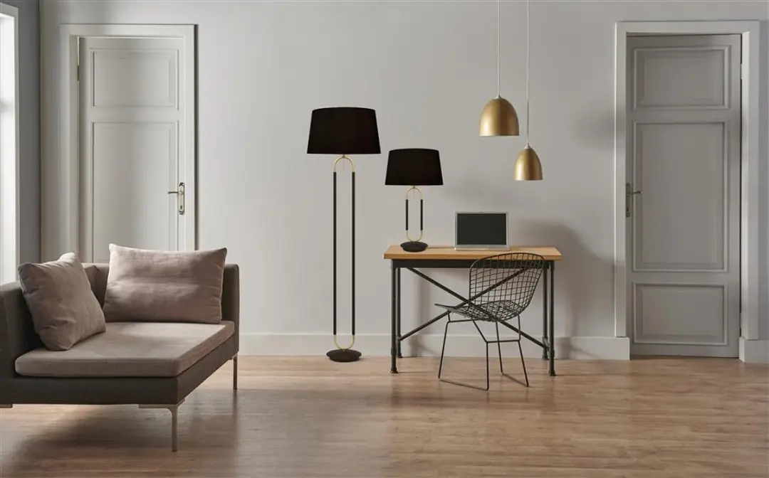 Searchlight Jazz Tafellamp - Goud/Zwart