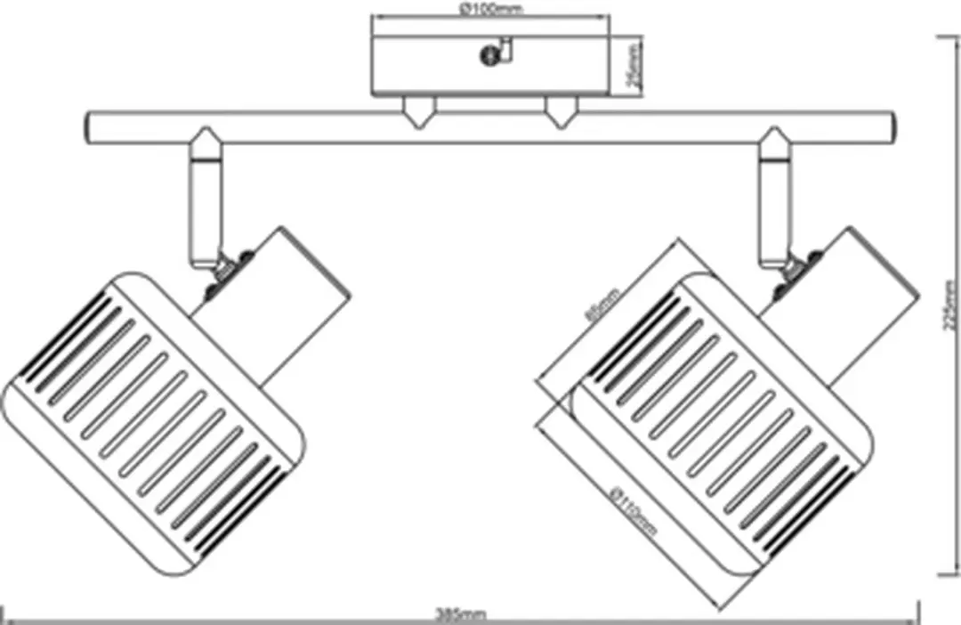 Brilliant Tyas Plafondspot E14 - 2x28W - Zwart/Goud