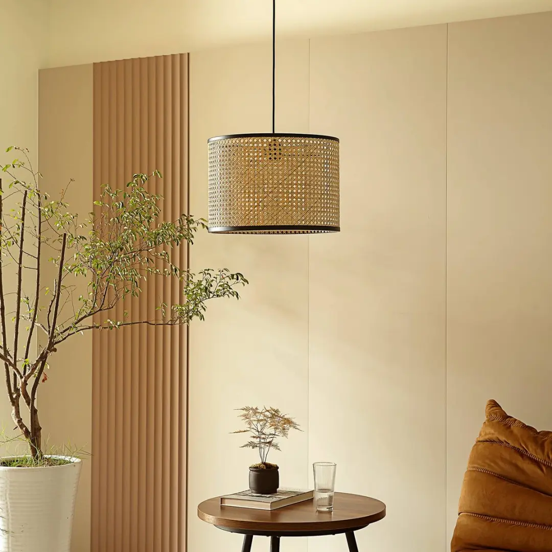 Lindby Hanglamp Rotan 1 Licht