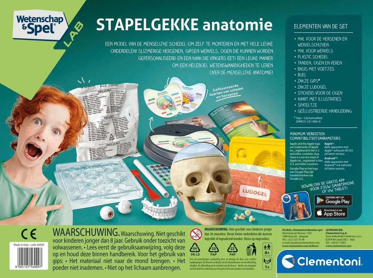 Clementoni Stapelgekke Anatomie Wetenschapsdoos 56009 - Multi Kleur - afbeelding 6 van 6